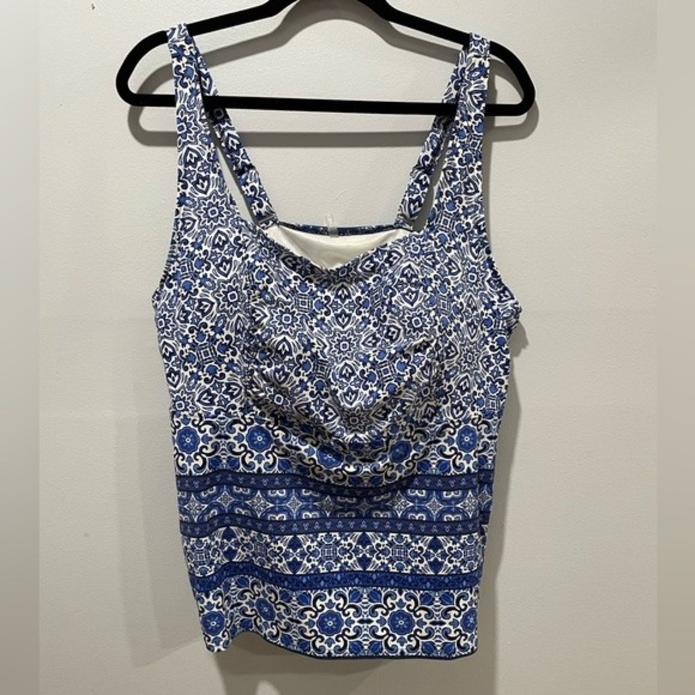 LANDS’ END Square Neck Tankini Top | 20W